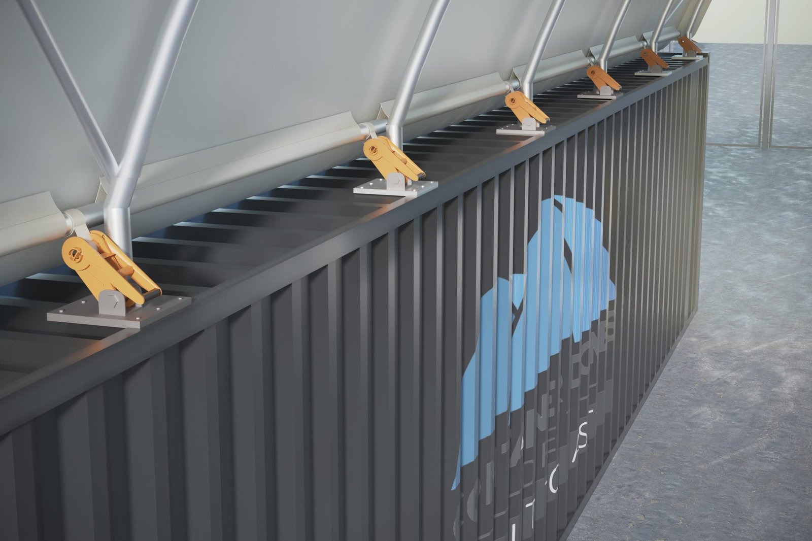 60x40ft (18x12m) double truss industrial grade dome, with 1/2 front and back wall 60x40ft (18x12m) double truss industrial grade dome, with 1/2 front and back wall