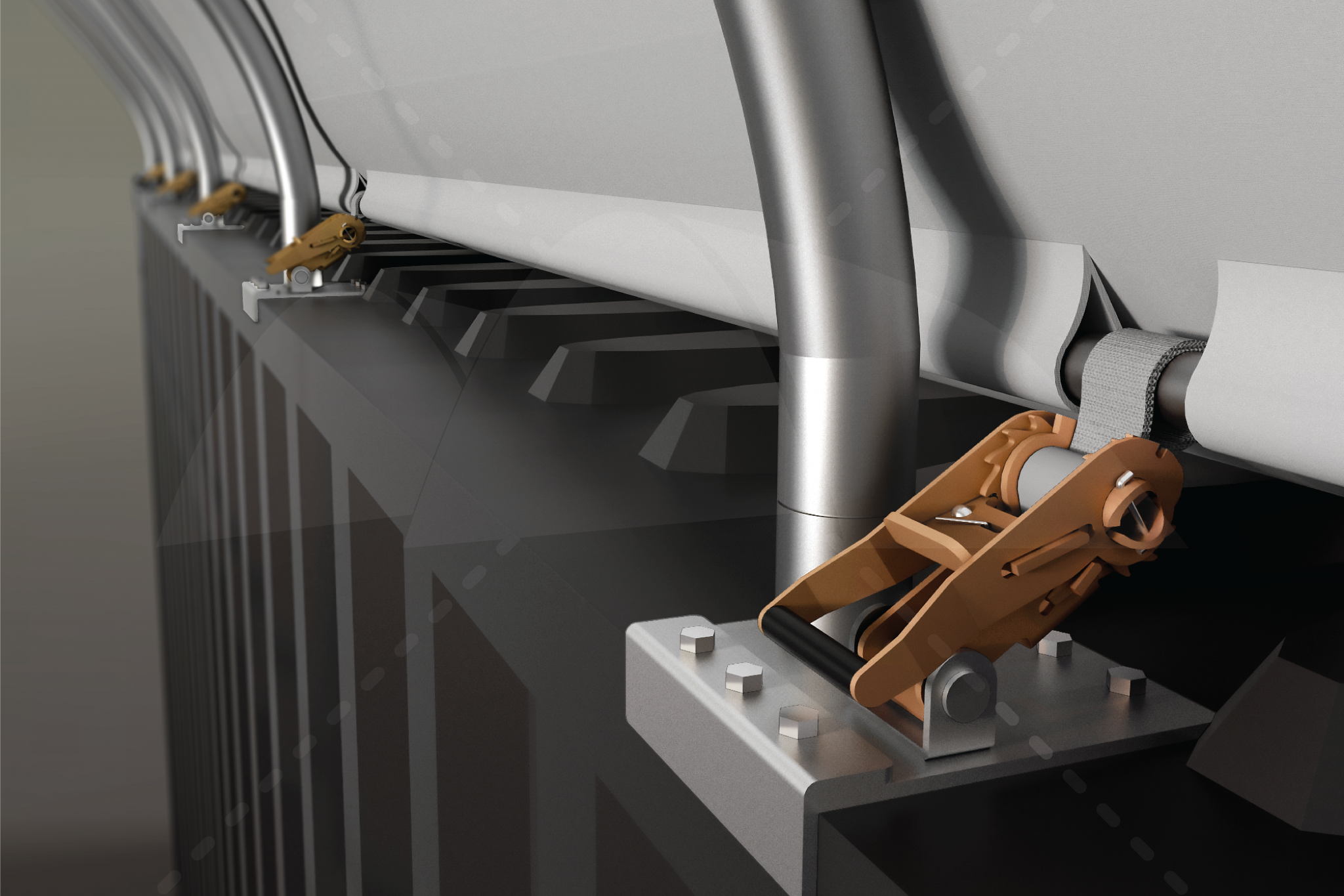 60x40ft (18x12m) double truss industrial grade dome, with 1/2 front and back wall 60x40ft (18x12m) double truss industrial grade dome, with 1/2 front and back wall