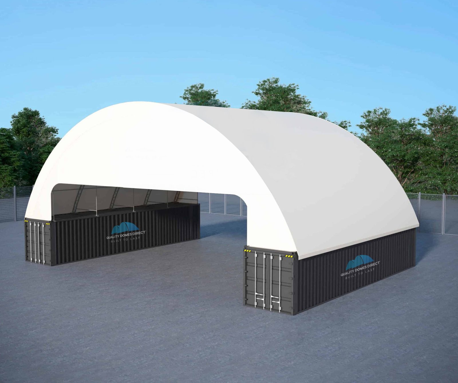 60x40ft (18x12m) double truss industrial grade dome, with 1/2 front and back wall 60x40ft (18x12m) double truss industrial grade dome, with 1/2 front and back wall