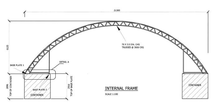 70x40ft (21.35x12m) double truss industrial grade dome 70x40ft (21.35x12m) double truss industrial grade dome