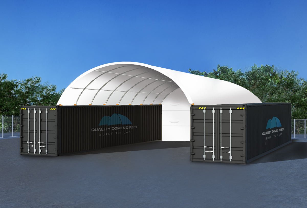 20x40ft (6x12m) quicklock commercial grade dome with semi permanent back wall 20x40ft (6x12m) quicklock commercial grade dome with semi permanent back wall