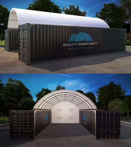 20x40ft (6x12m) quicklock commercial grade dome with semi permanent back wall 20x40ft (6x12m) quicklock commercial grade dome with semi permanent back wall