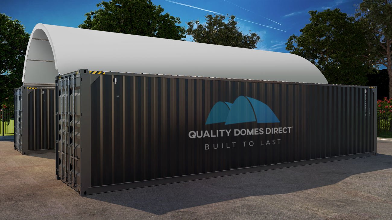 20x40ft (6x12m) quicklock commercial grade dome with semi permanent end wall grey 20x40ft (6x12m) quicklock commercial grade dome with semi permanent end wall grey