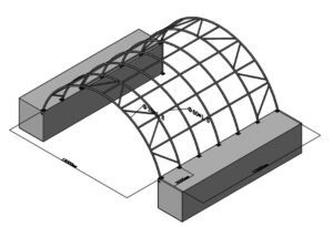 40x40ft (12x12m) commercial grade dome with fixed tube end wall 40x40ft (12x12m) commercial grade dome with fixed tube end wall