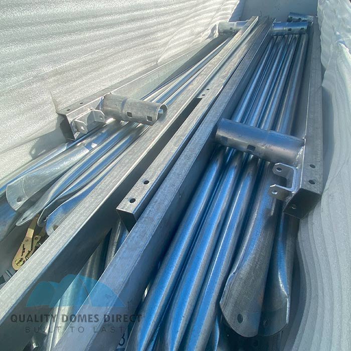 20x40ft (6x12m) quicklock commercial grade dome with semi permanent end wall grey 20x40ft (6x12m) quicklock commercial grade dome with semi permanent end wall grey